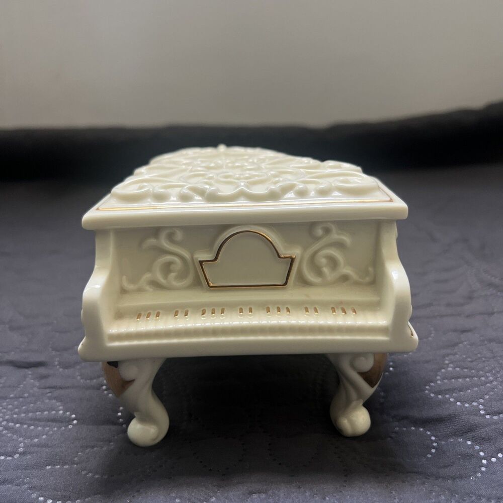 Enesco Symphony "Music of the Night" 1995 White Porcelain Grand Piano Music Box